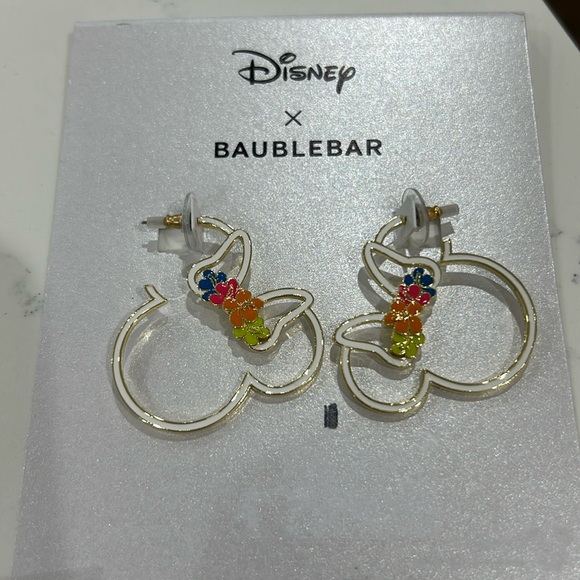 Baublebar NWT Mickey Mouse Disney Outline Earring Hoops - Picture 1 of 1